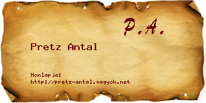 Pretz Antal névjegykártya